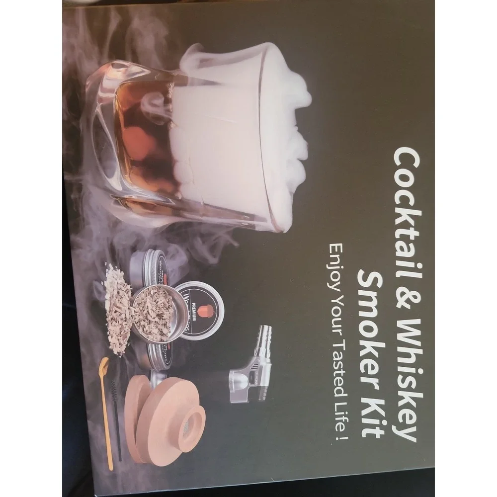 Cocktail Smoker Kit With Torch | Whiskey Smoker W/ Wood Chips No Butane